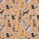 Dog Kraft Wrapping Paper Roll, Mini Roll, Happy Birthday Dogs Design Great For Kids, Boys Birthday Party And More, 17 Inches X 16.5 Feet