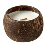 Restaurantware-Coco Casa 3.9 x 2.8 Inch Coconut Shell Candles, 10 Hand Poured Coconut Bowl Candles - Sandalwood And Shea Fragrance, Double Wax Blend, Soy Wax Scented Candle, Wooden Wick