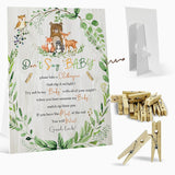 Don'T Say Baby Clothespin Game Sign (8×11??Woodland Animal Baby Shower Game Decoration Set?1 Sign + 50 Mini Clothespins)?Gender Neutral Boy Girl Baby Shower