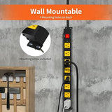 Heavy Duty 8 Outlet Surge Protector Power Strip 6FT 2100J 14AWG Metal Extension Cord Wall Mount