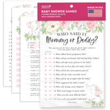 40 Elephant Baby Shower Games For Girl-Who Knows Mommy Best, Guess Who Mommy Or Daddy Baby Shower Game, Baby Games For Baby Shower Family Feud Game, Girl Baby Shower Tradition Cards