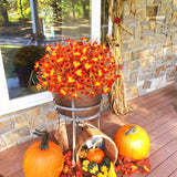 24 Pcs Fake Fall Flowers For Outdoors Uv Resistant Artificial Fall Flowers Faux Fall Plants Decorations For Outside Home Porch Planter Patio Window Box Fall Decor