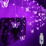 Butterfly Curtain Lights, 4.9Ft 48 Led Usb Window Fairy Lights 10 Butterflies 8 Modes Firefly Twinkle String Lights For