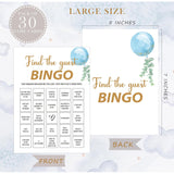 Blue Balloon Find The Guest Bingo Game, Pack Of 30 Cards, Baby Shower Game, Gender Neutral Boy Or Girl, Fun Activity - Gn39