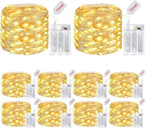 10 Pack Battery Operated Fairy Lights with Timer 16FT 50 LED Warm White Mini String Lights for Indoor Wedding Christmas Party Decor