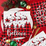 Christmas Napkins, 40Pcs Red And White Christmas Paper Napkins Disposable Snowman Christmas Cocktail Napkins White Merry Christmas Napkins For Xmas Winter Holiday Dinner Party Supplies