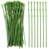 100Pcs Floral Wire Stem Artificial Rose Flower Stems Plastic Fake Flower Decor For Diy Craft Bouquets Wreaths Wedding Arrangement Room Home Restaurant Party Valentine'S Day Decoration 13-Inch