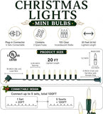 2 Pack 40FT Warm White Christmas Mini String Lights 200 Count Waterproof Indoor Outdoor