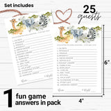 Jungle Baby Shower Games - Gender Neutral Word Scramble - Fun Activities For Guests With Prizes - Safari Animal Theme - Ideal For Boys Or Girls - 25 Pack