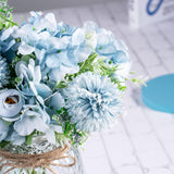 Artificial Led Blue Rose Flowers With Glass Vase, Remote Control Led Light, Flower Arrangement For Table Centerpiece, Home Office Wedding Decoration