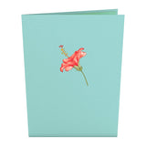 Hibiscus Bloom Pop Up Card, 5X7-3D Greeting Card, Pop Up Paper Flower Card, Mother'S Day Pop Up Card, Card For Mom, Wife Or Friend, Pop Up Anniversary Card, Thinking Of You