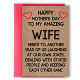 Rude Wife Mother'S Day Card From Husband, Funny Mothers Day Gifts Idea For Wife,Humor Mother'S Day Card For Women,Unique Gifts For Mothers Day