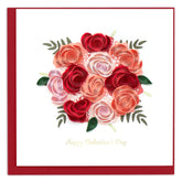 Handmade Quilled Valentine'S Day Bouquet Greeting Card – 6X6 Inch Blank Card With Envelope – Fair Trade Verified – Unique Paper Art Keepsake For A Loved One