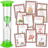 Christmas Game Charades Family Game Cards For Holiday Night, Charades Cards And Plastic Sand Time, Fun For Santa Holiday Party Adult(Pattern)