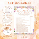 Wildflowers Wedding Games, Over Or Under, 25 Guest Party Pack, Adults, 5X7 Inches, Perfect For Bridal Showers & Engagement Parties