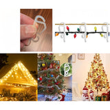 Christmas Light Clips, White Gutter Hooks Outside String Lights Clips Weatherproof Outdoor Seasonal Lighting Hooks Easy Installation Of Christmas Lights On Shingles Gutters (120, White)