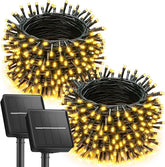 2 Pack 92FT Solar String Lights 240 LED Warm White Waterproof Patio Garden Lights