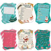 154 Pcs Christmas Games Sets Christmas Party Games Card For Family,Christmas Word Search Word Scramble Riddles Code Break For Christmas Winter Festival Activity Party Supplies