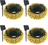 4 Pack 132FT Solar String Lights 400 LED Warm White Waterproof Twinkle Lights