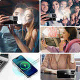 iPhone 16 Pro Max Clear Case with Built In LED Selfie Light for TikTok Streaming Makeup and Video Recording