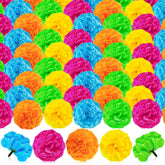 Marigold Flower Heads, 50Pcs Colorful Artificial Flowers For Diy Marigold Garland Diwali Day Of The Dead Halloween Wedding Party Home Decorations