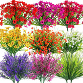 18 Bundles Artificial Flowers For Outdoors, Uv Resistant Realistic Fake Spring Summer Flowers With Plastic Faux Lavender Plants For Outside Garden Patio Porch Window Box Hanging Planters Home Decor