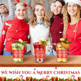 100 Pieces 16 Oz Christmas Party Cups Bulk Merry Christmas Disposable Clear Plastic Cups Holiday Xmas Party Drinking Printed Cup Xmas Supply For Beer Beverage Ice Cream Iced Coffee Snacks