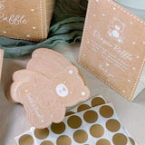Kate Aspen Kraft Bear Diaper Raffle, Baby Shower Bingo & DIY Baby Shower Scratch Off Game Set (Set of 50), Gender Neutral Baby Shower Decorations for Girls & Boys