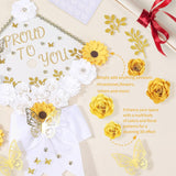 Paper Flowers For Graduation Cap Decoration Kit, Small Roses Flores For Crafts, 3D Flores For Shadow Box Projects