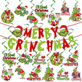 Christmas Party Decorations - 38Pcs Red Green Hanging Swirls Foil Swirl Ceiling Hanging Decorations Merry Christmas Banner For Xmas Holiday Baby Shower Birthday Supplies