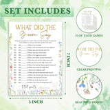 Wildflowers Games Cards, Wedding Shower Games Set, What Did The Groom Say Bridal Shower Game, Spring Flower Themed Bachelorette Party Game, Engagement Party Supplies, Set Of 25 Cards-07