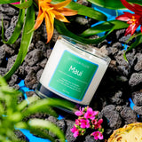 Maui Scented Candle - Tropical Hawaii Candle With Pineapple, Lavender, Amber - Hawaiian Scent With Lava Ash, Sandalwood & Oakmoss Notes - Relaxing Hawaiian Aroma, 8Oz
