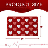 Valentines Bathroom Rug 16X24 Inch, Soft And Absorbent Tufted Love Heart Bath Mat Non Slip Washable, Valentines Day Bathroom Decor Rug Happy Anniversary Decorations