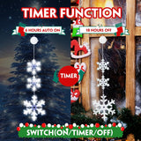 Christmas Window Decorations, 3 Pcs Snowflake Christmas Window Lights With Suction Cup Battery Operated Hanging White Li