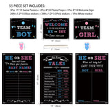 Baby Gender Reveal Party Supplies Kit, Photo Props Games Decorations,Boy Or Girl, Includes 3 Game Posters (11X17), 3 Signs (8X10), 1 Erasable Marker, 48 Blue And Pink Voting Stickers