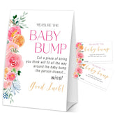 How Big Is Mommys Belly Game, Baby In Bloom Measure The Baby Bump Baby Shower Game, Pink Floral Lemon Baby Shower Party Decorations & Supplies-A09