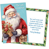 Grandson Christmas Card - Large Card Opens To 10" X 7.75" - Made In Chicago - Classic Santa Claus - Premium Envelope Included & Shipped In Sturdy Mailer - With Love 1012