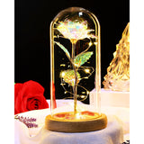 Mothers Day Flowers Gifts For Mom, Birthday Gifts For Women, Galaxy Glass Rose Gifts For Grandma Wife Daughter Artificial Forever Preserved Flowers For Delivery Prime Rose In Glass Dome, Rainbow