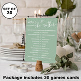 Would She Rather Bridal Shower Game, Sea Green Bridal Shower Games, 30 Elegant Wedding Game For Bachelorette Engagement Party Supplies - A09