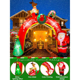 10Ft Christmas Inflatable Decoration With Build-In Leds, Blow Up Yard Santa Claus Decoration Christmas Archway Inflatabl