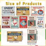 Funny Chicken Coop Decor, 8Pcs Metal Chicken Coop Signs Accessories Outdoor, Farm House Personalized Gifts For Yard Fence Decor 12X8 Inches