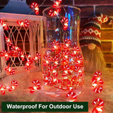 26.2 Ft 80 Led Candy Cane String Lights Christmas Decor Battery Operated Fairy Lights Remote Control With Timer 8 Modes