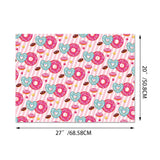 12 Pcs Gift Wrapping Paper, Donut Cartoon Theme Design Wrapping Paper For Children'S Birthday, Holiday Party, Baby Shower Gifts Packing Supplies(27 X 20 Inches Each)