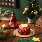 Christmas Tree Shaped Candle, Red Christmas Candles, Christmas Tree Scented, Tower Shaped Mercury Xmas Tree Candles, Winter Holiday Table Decorations, Red Tree Cape Candle, 8Oz