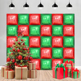 Metallic Red And Green Square Foil Balloons Wall - 19 Inches Square Balloons Tunnel Arch Garland Kit For Christmas Party Decorations, Birthday Balloon Party Decorations