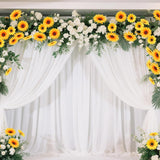50Pcs Artificial Sunflowers Flowers Yellow Fake Silk Sunflower Heads Decorations For Graduation Cap Home Tables Wedding Baby Shower Diy Craft Party Decor