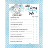 30 Blue Elephant Who Knows Mommy Best Baby Shower Game And Activity Easy To Play- Gender Reveal New Parent Women Men Or Kids