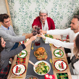 216 Pcs Merry Christmas Plates And Napkins Sets Cute Winter Christmas Round Tableware Disposable Chrismas Paper Plates And Napkins Forks For Xmas Party Supplies Favors Table Decor, Serves 24