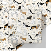 Dog Wrapping Paper For Birthday Baby Shower - Paw Print White & Black Puppys Gift Paper For Men Women Kids - 20 X 29 Inches, 6 Folded Sheets, Easy To Store…