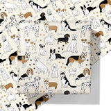 Dog Wrapping Paper For Birthday Baby Shower - Paw Print White & Black Puppys Gift Paper For Men Women Kids - 20 X 29 Inches, 6 Folded Sheets, Easy To Store…